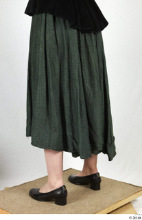  Photos Woman in Historical Dress 60 19th century Historical clothing green skirt leather shoes lower body 0004.jpg